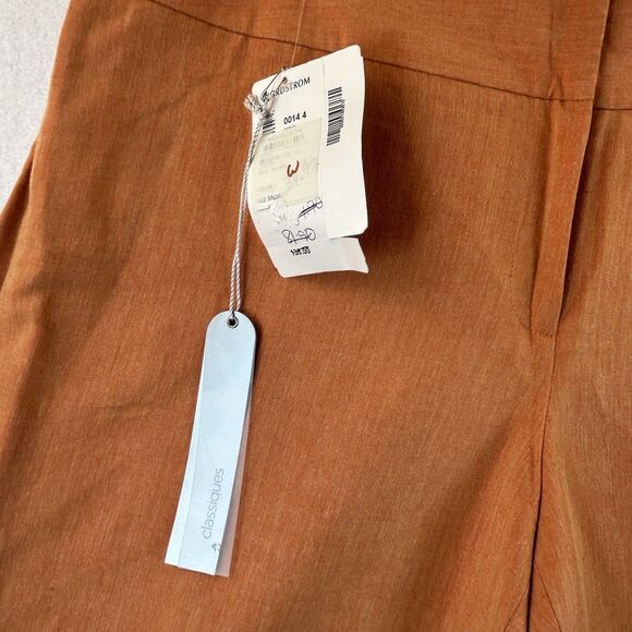 Classiques Entier Pants Women's Size 14 Wide Leg Linen Blend Orange NOS - Picture 8 of 14